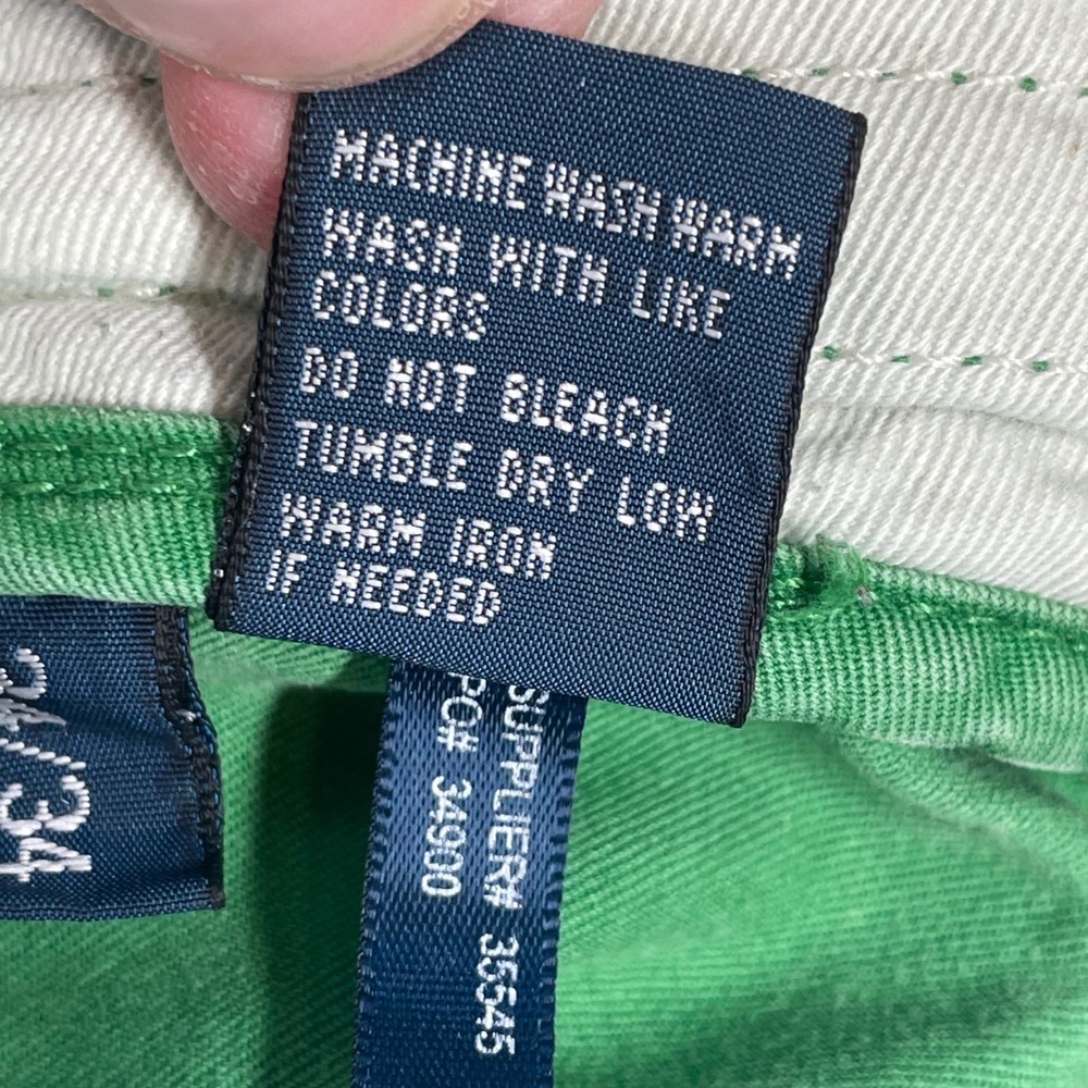 Polo Ralph Lauren Green Officer Trousers Straight Leg Chino Mens 34x34 - Picture 6 of 11